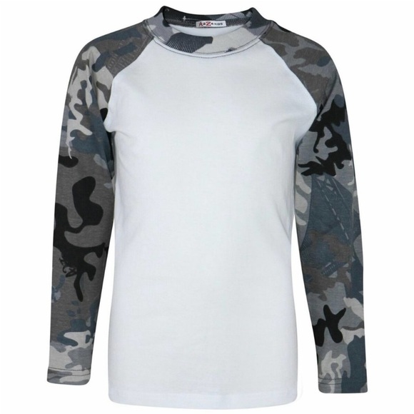 CHASER EUC Sz 7 White and Black Camo Long Sleeve Shirt - Picture 1 of 4